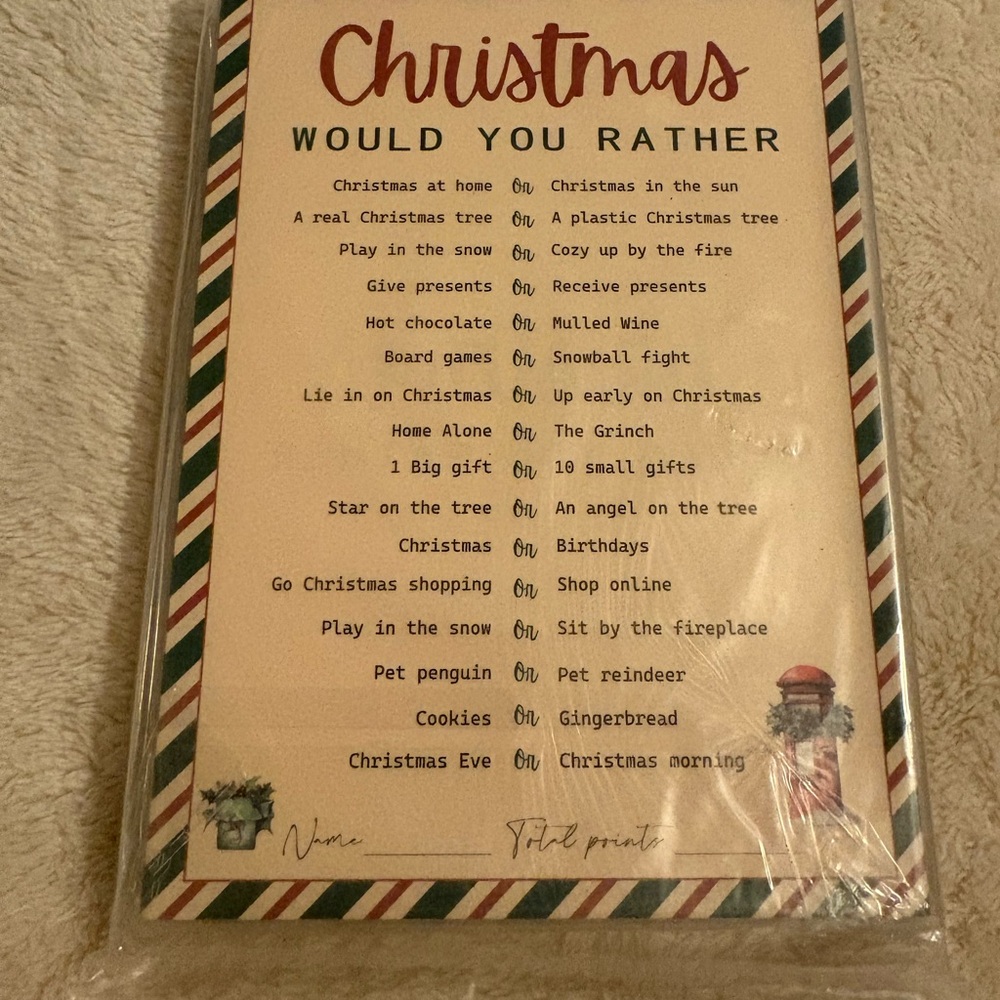 Christmas Would You Rather Game